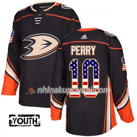 Anaheim Ducks Dresy Corey Perry 10 2017-2018 USA Flag Fashion Černá Adidas Authentic - Dětské Anaheim Ducks Dresy Corey Perry 10 2017-2018 USA Flag Fashion Černá Adidas Authentic - Dětské